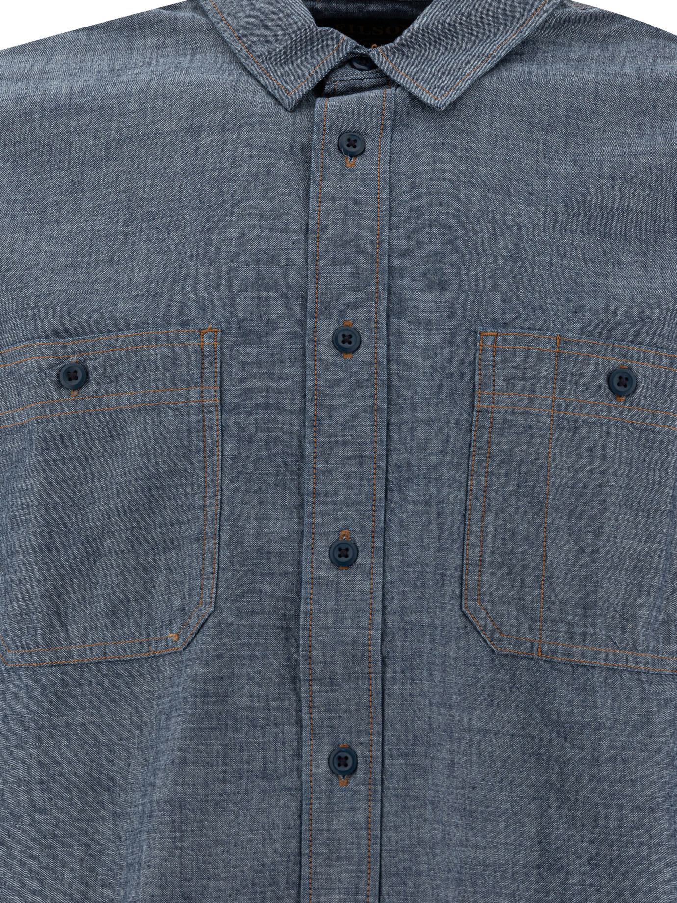 Filson Double-pocket Cotton Shirt In Blue