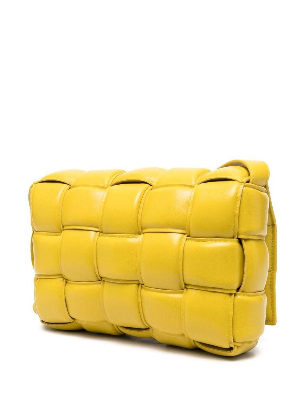 Bottega Veneta Padded Cassette Leather Shoulder Bag In Yellow