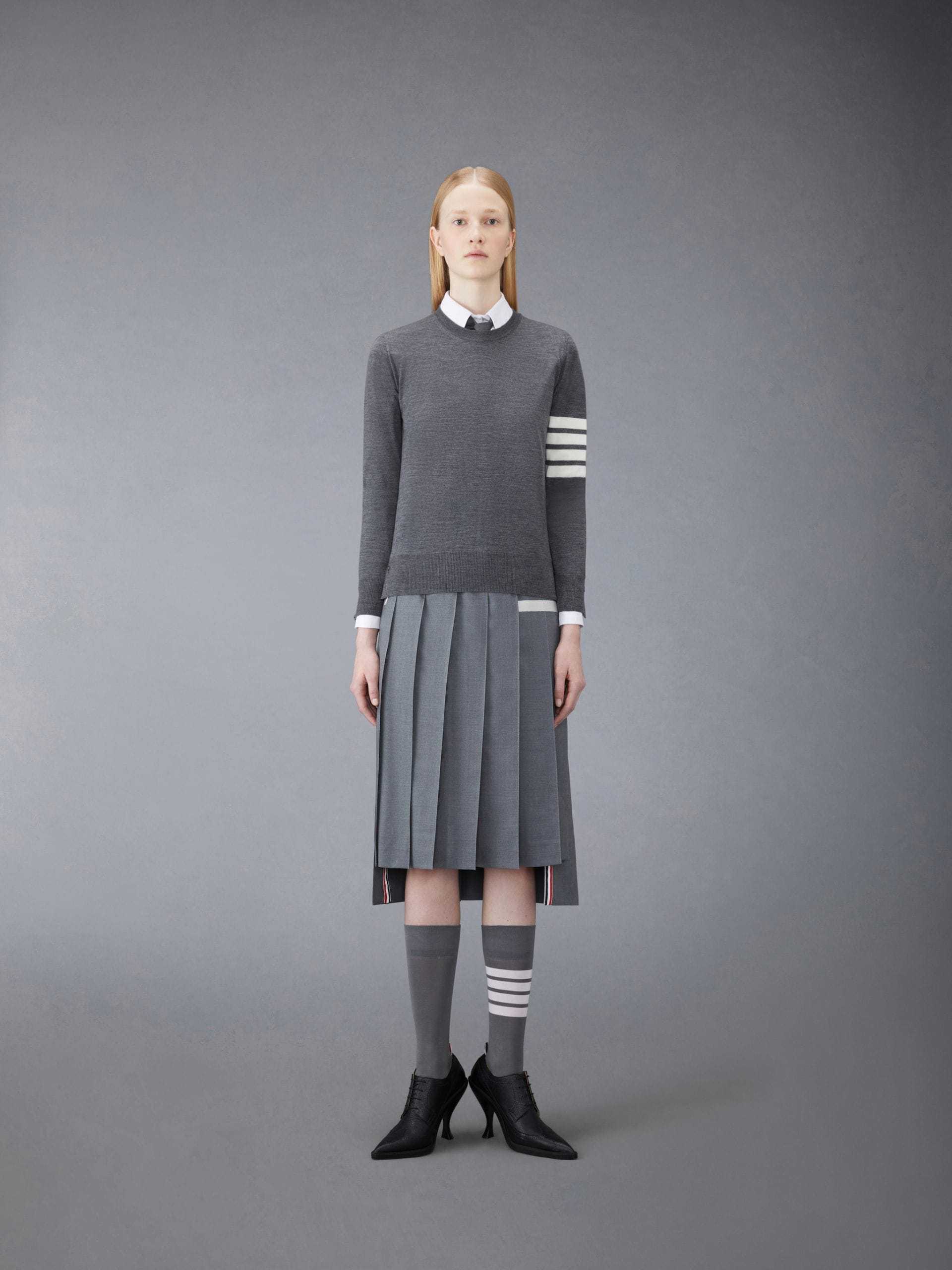 Thom Browne Crewneck Sweatshirt In Gray