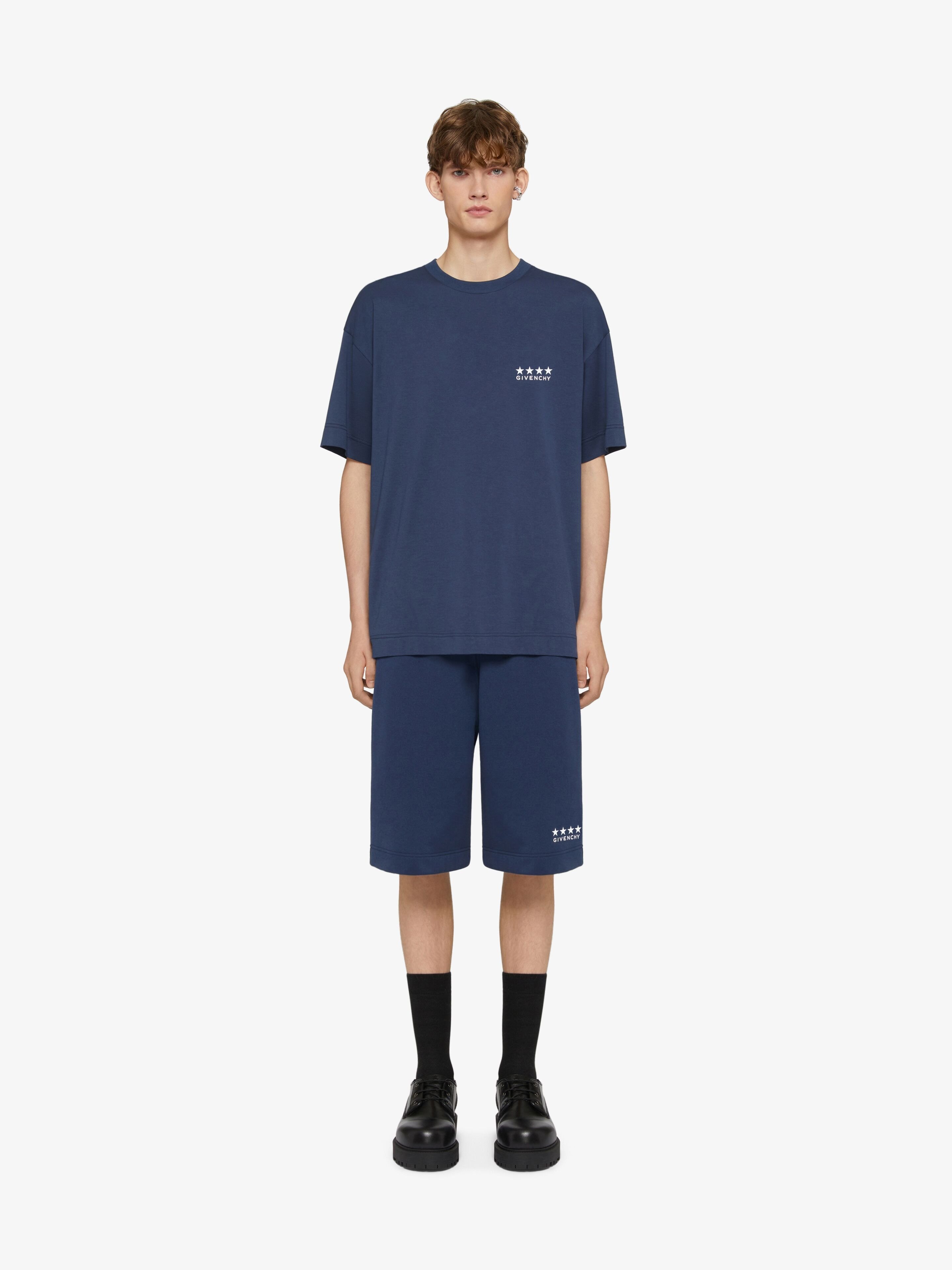 Givenchy 4g-print Cotton T-shirt In Deep Blue