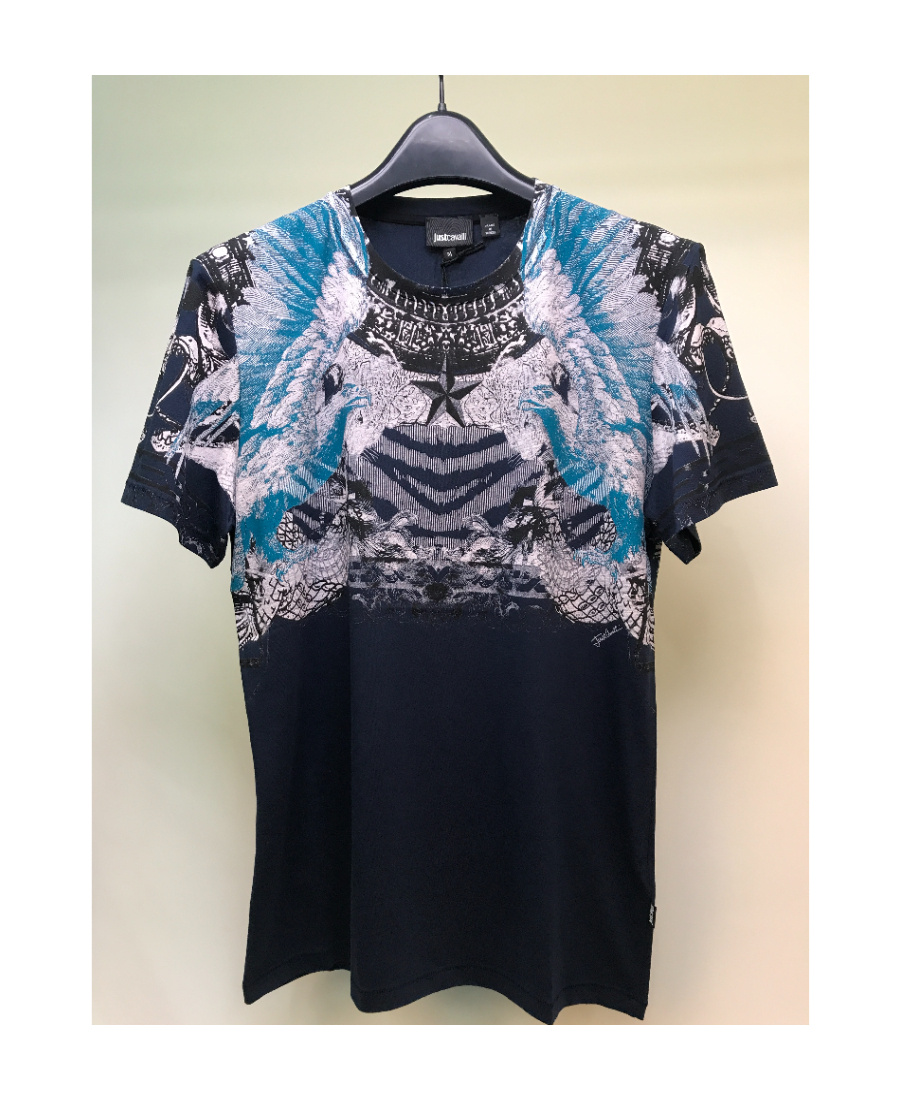 Just Cavalli Printed Short-sleeved T-shirt In Black
