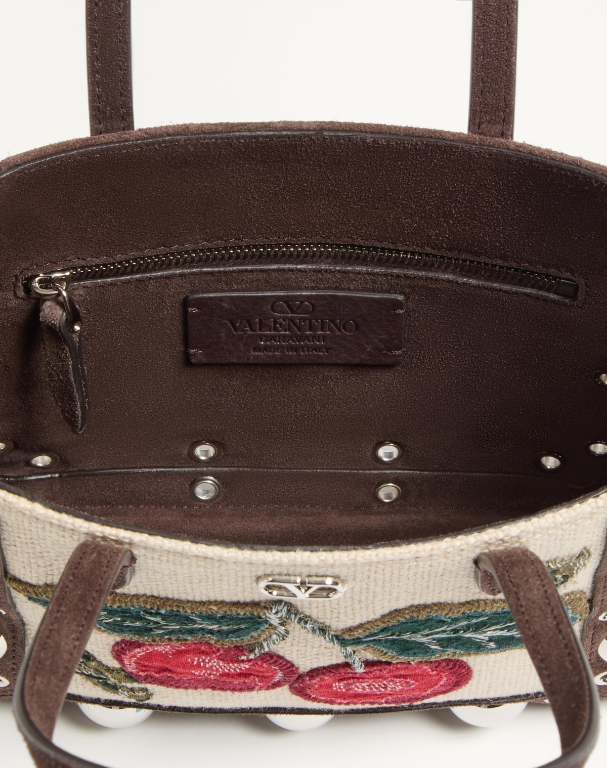 Valentino Borsa A Mano Nellcôte Mini In Pelle Scamosciata Marrone Donna