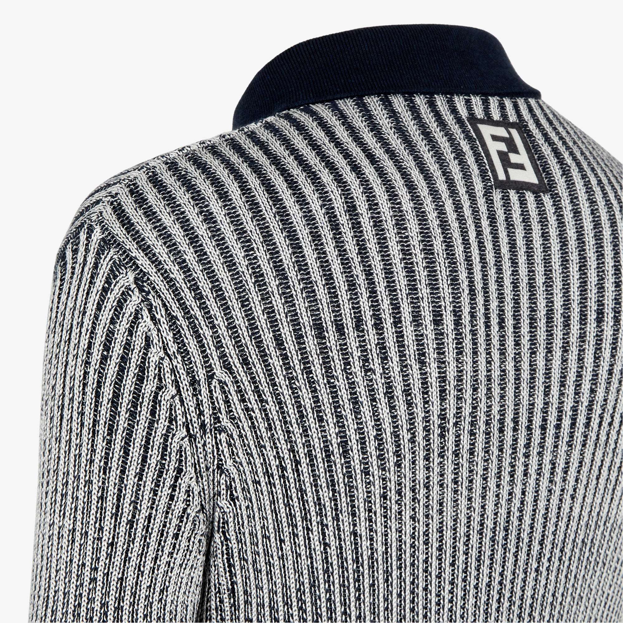 Fendi Polo In Misto Viscosa Stretch Ricamata  Uomo In Gray