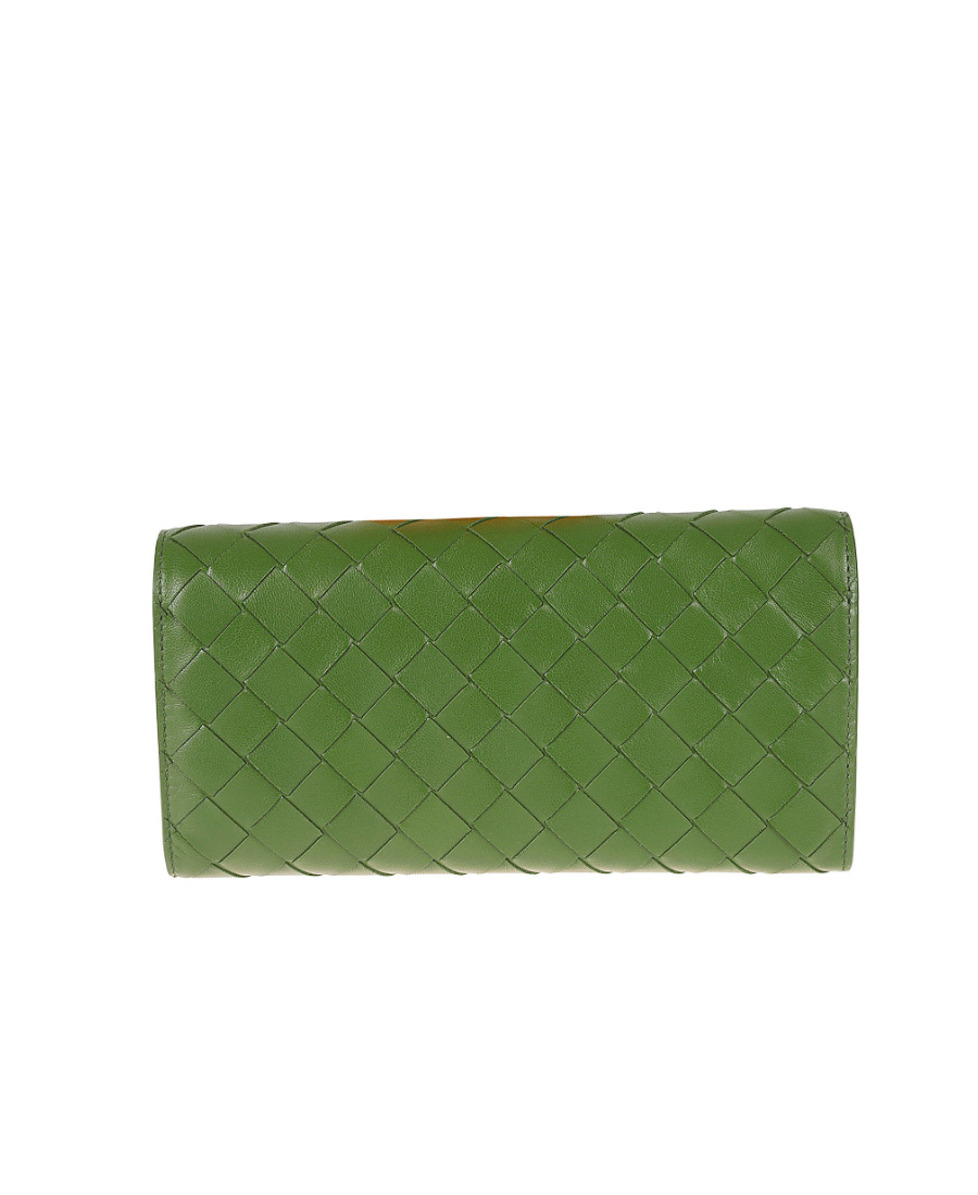 Bottega Veneta Logo Wallet In Green