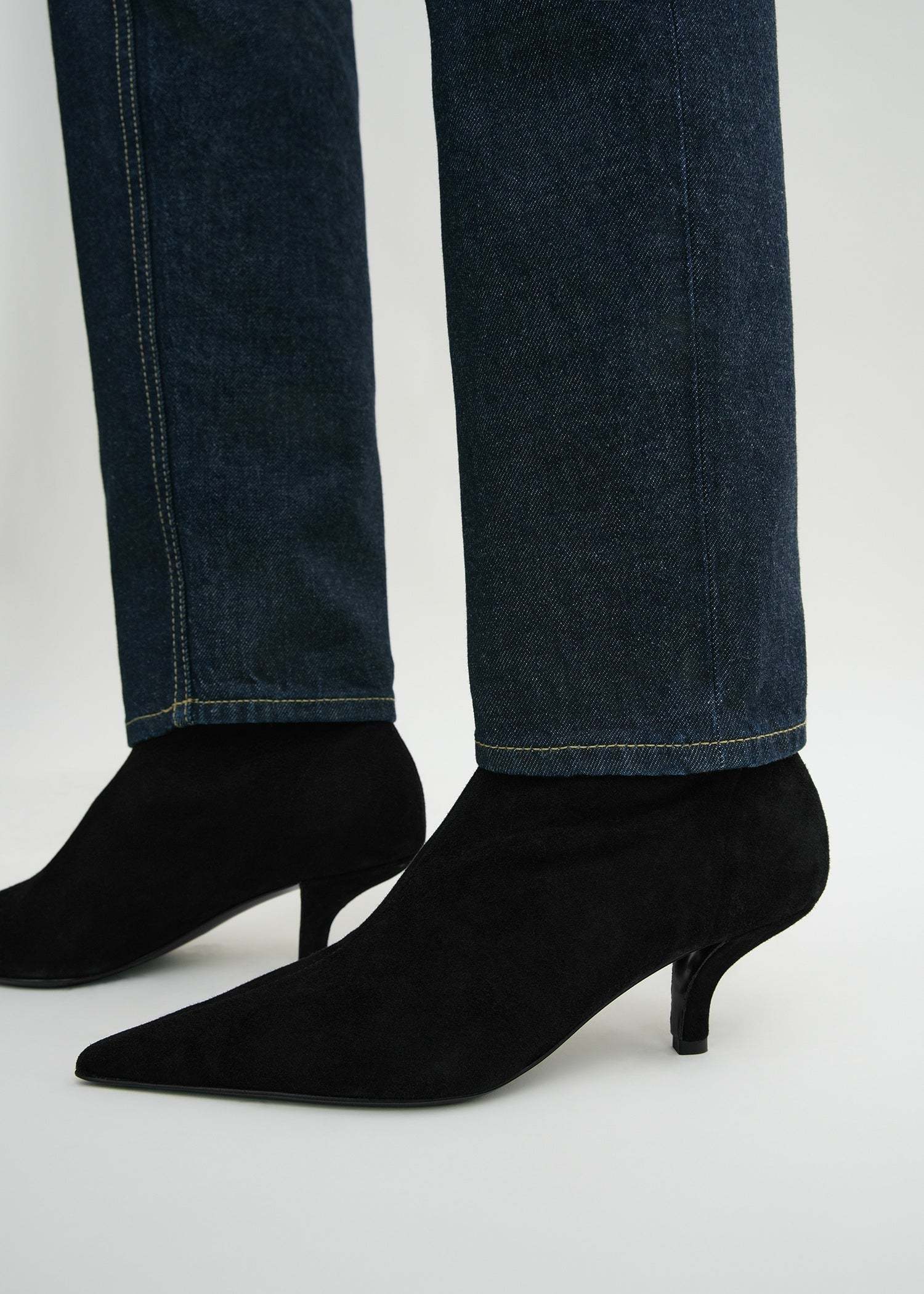 Totême 60mm The Suede Heeled Sock Boot In Black
