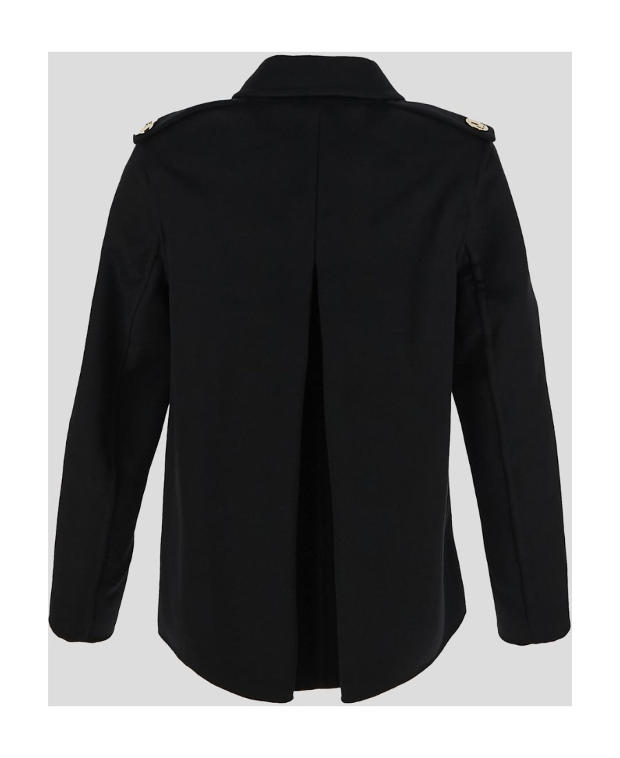 Tory Burch Long-sleeved Double-breasted Jacket In Black