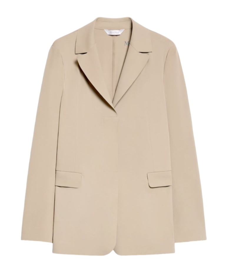 Shop Max Mara Leisure Single-breasted Long-sleeved Jacket In Nude
