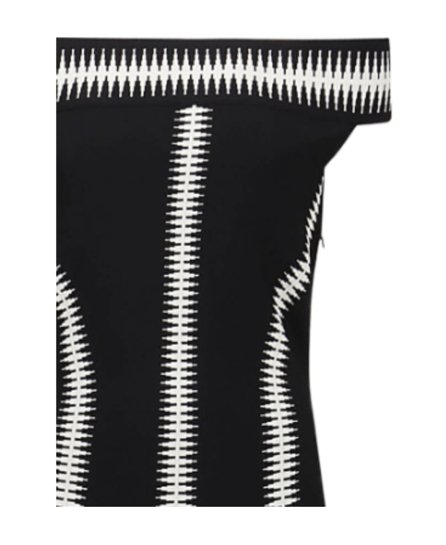 Alexander Mcqueen Jacquard Off-shoulder Midi Dress In Black