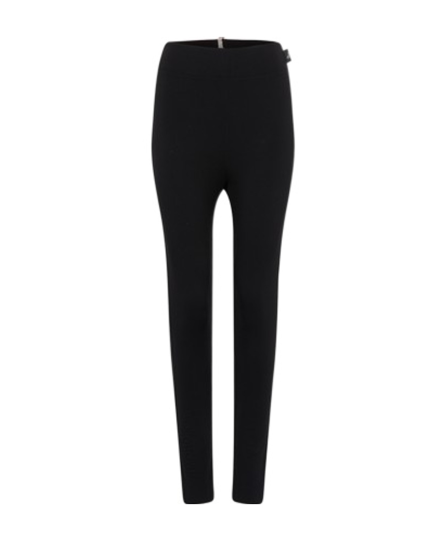 Moncler Brand-embossed Slim-fit High-rise Stretch-woven Leggings In Silver