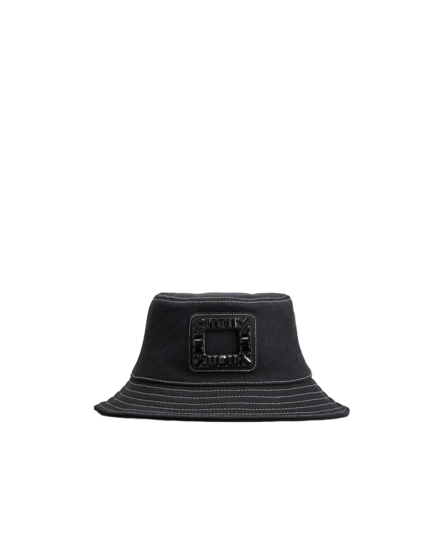 Roger Vivier Skate Bucket Hat Contrast Stitching In Black