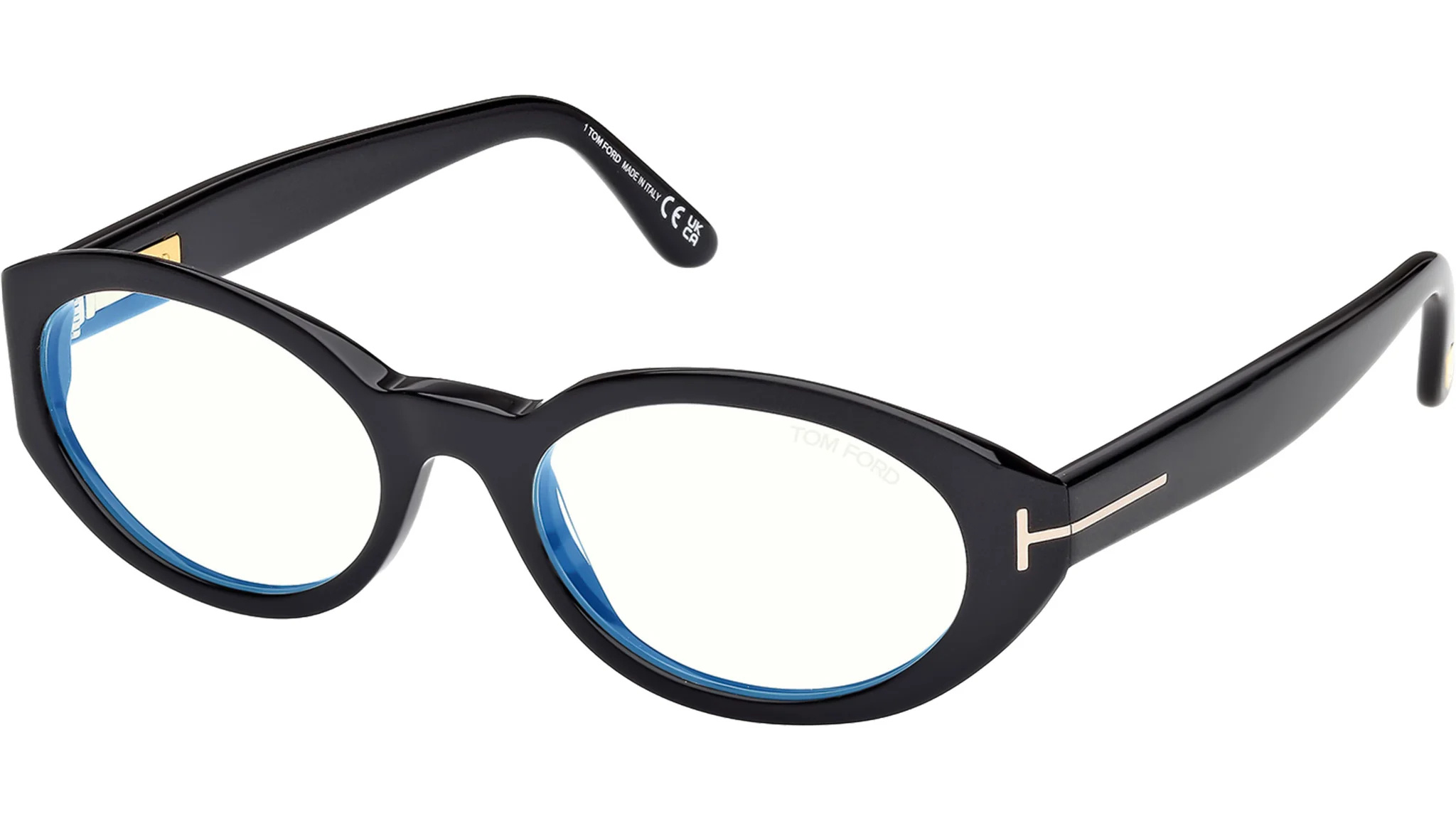 Tom Ford 56mm Cat Eye Blue Light Blocking Optical Glasses In Black