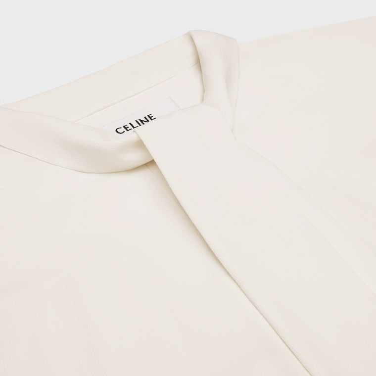Celine Lavallière Blouse In Silk Crepe And Acetate In Ivory
