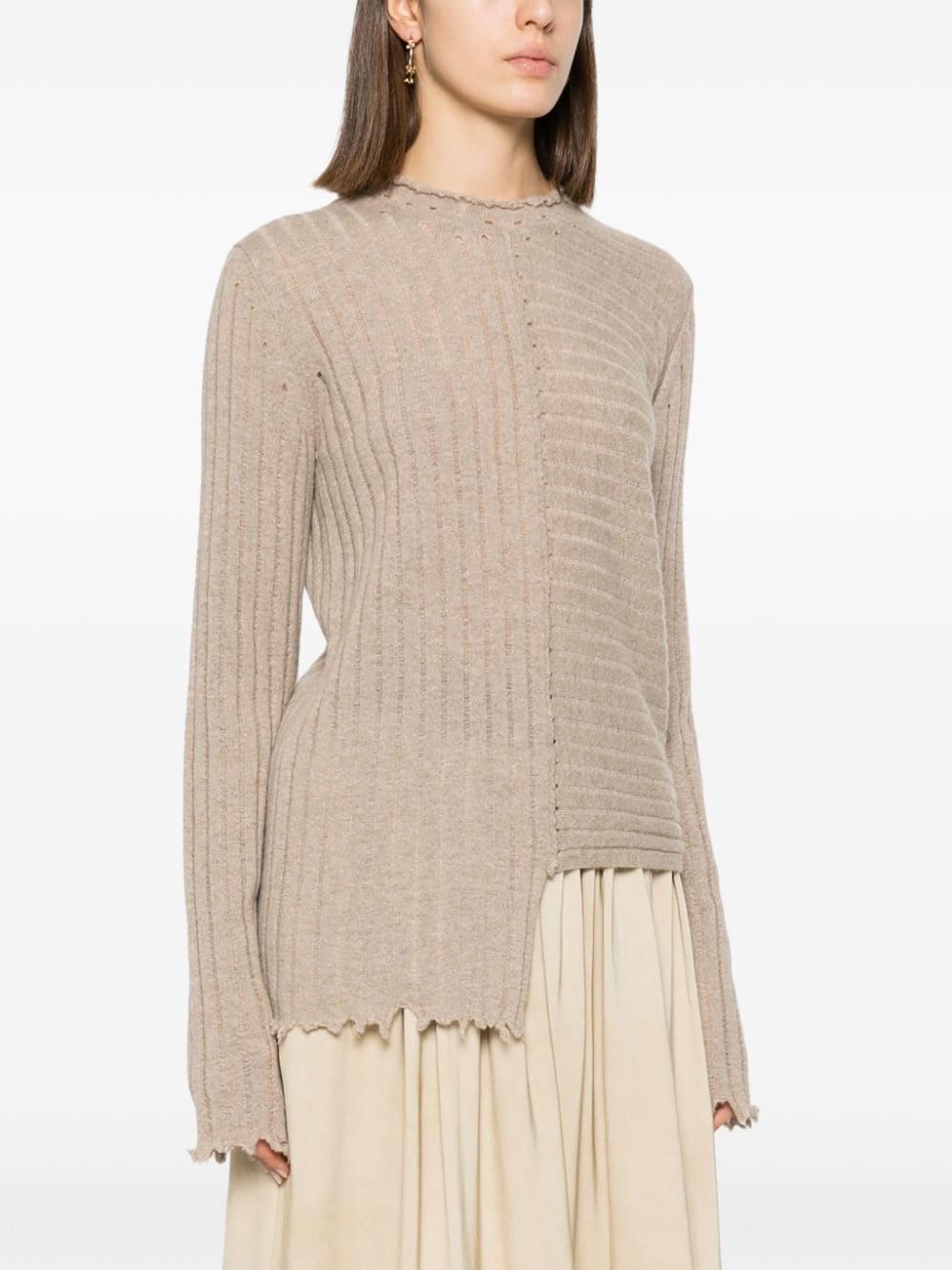Uma Wang Asymmetric Cashmere Jumper In Nude