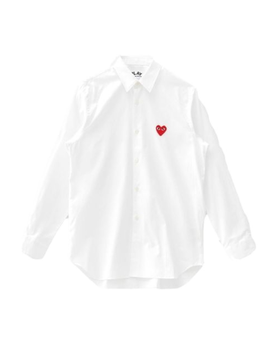 Comme Des Garçons Play Classic Heart Shirt In White