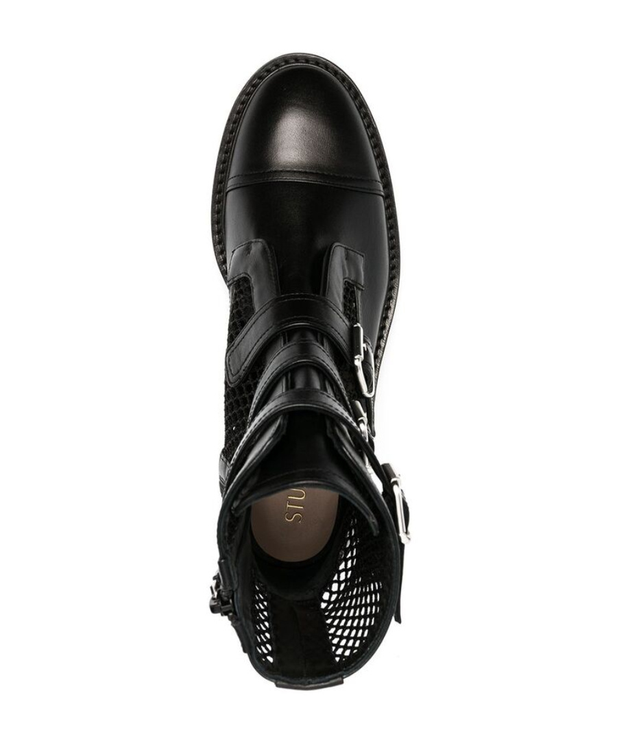 Stuart Weitzman Studded Leather Boots In Black