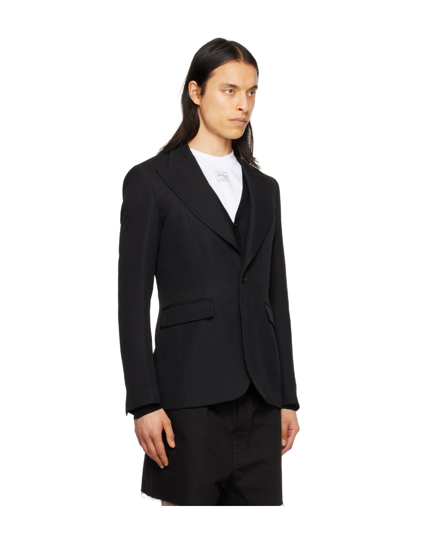 Raf Simons Long-sleeved Button Suit Jacket In Black