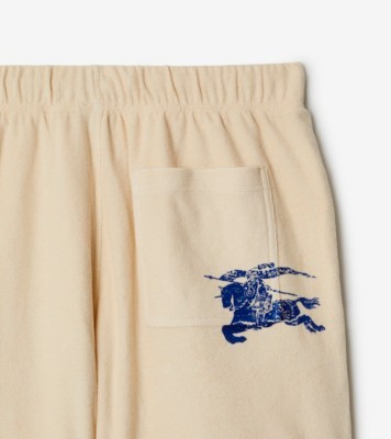 Burberry Relaxed-fit Cotton Shorts With Drawstring Waistband In Neutral