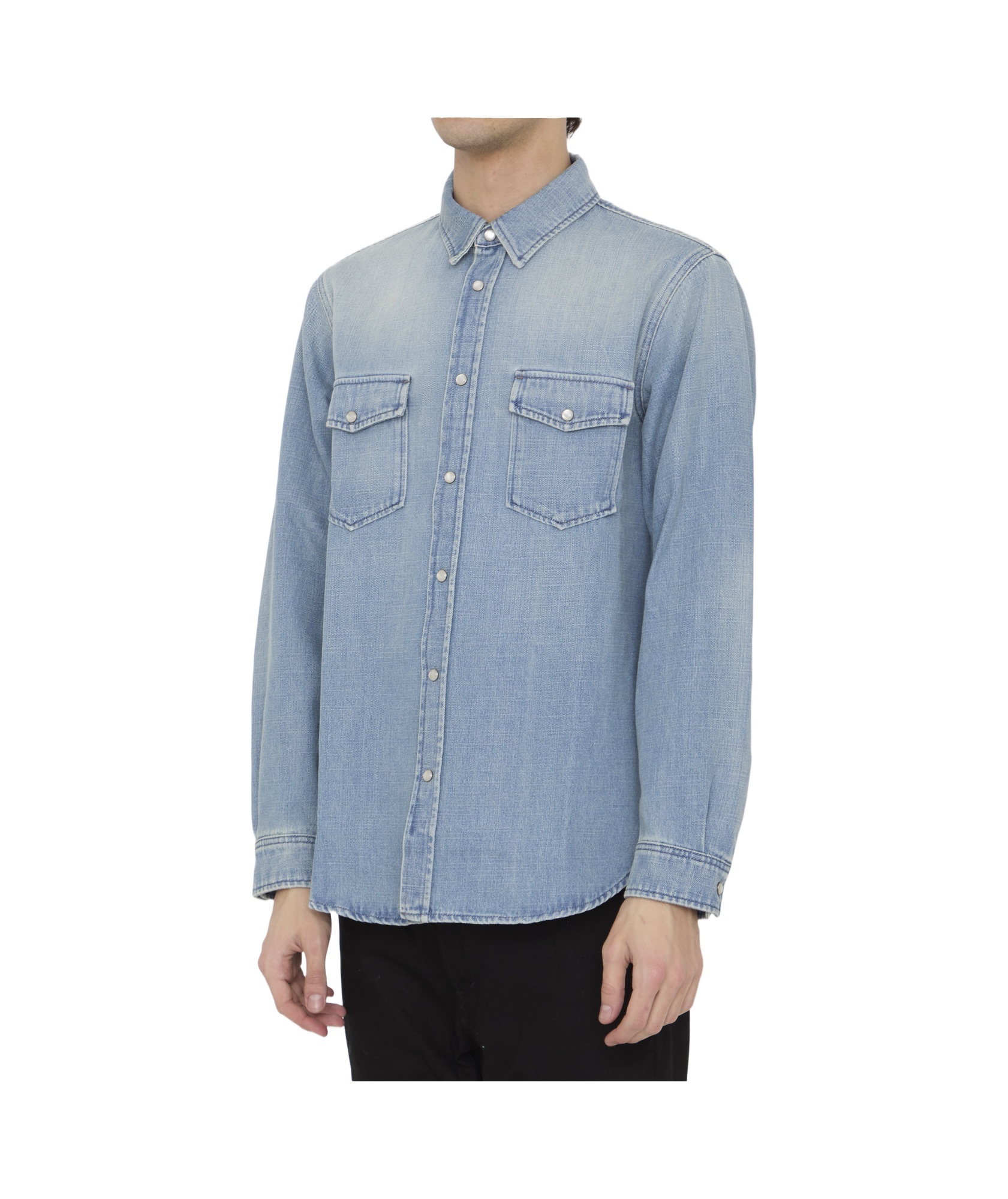 Saint Laurent Denim Shirt In Blue