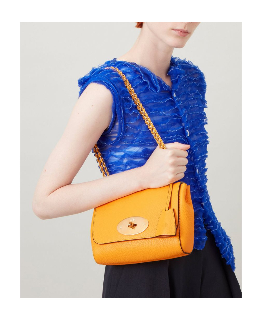Mulberry Lily Leather Satchel Bag In Orange