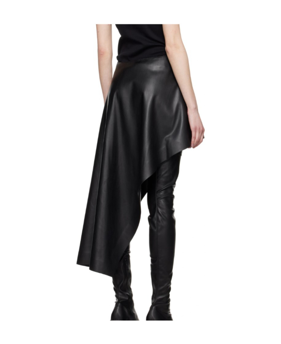 Stella Mccartney Asymmetric Draped Faux-leather Skirt In Black