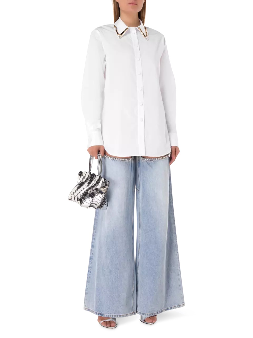 AREA POINTED-COLLAR COTTON SHIRT