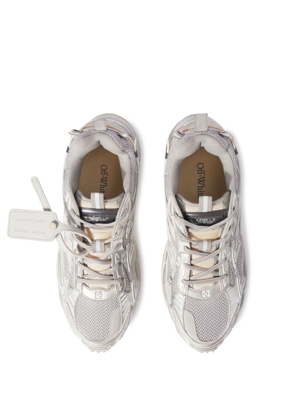 Off-White OWVO05CS25JER0011040 関税送料込 Off-white Ow Be Right Grey Low Top Sneakers With Zip-tie