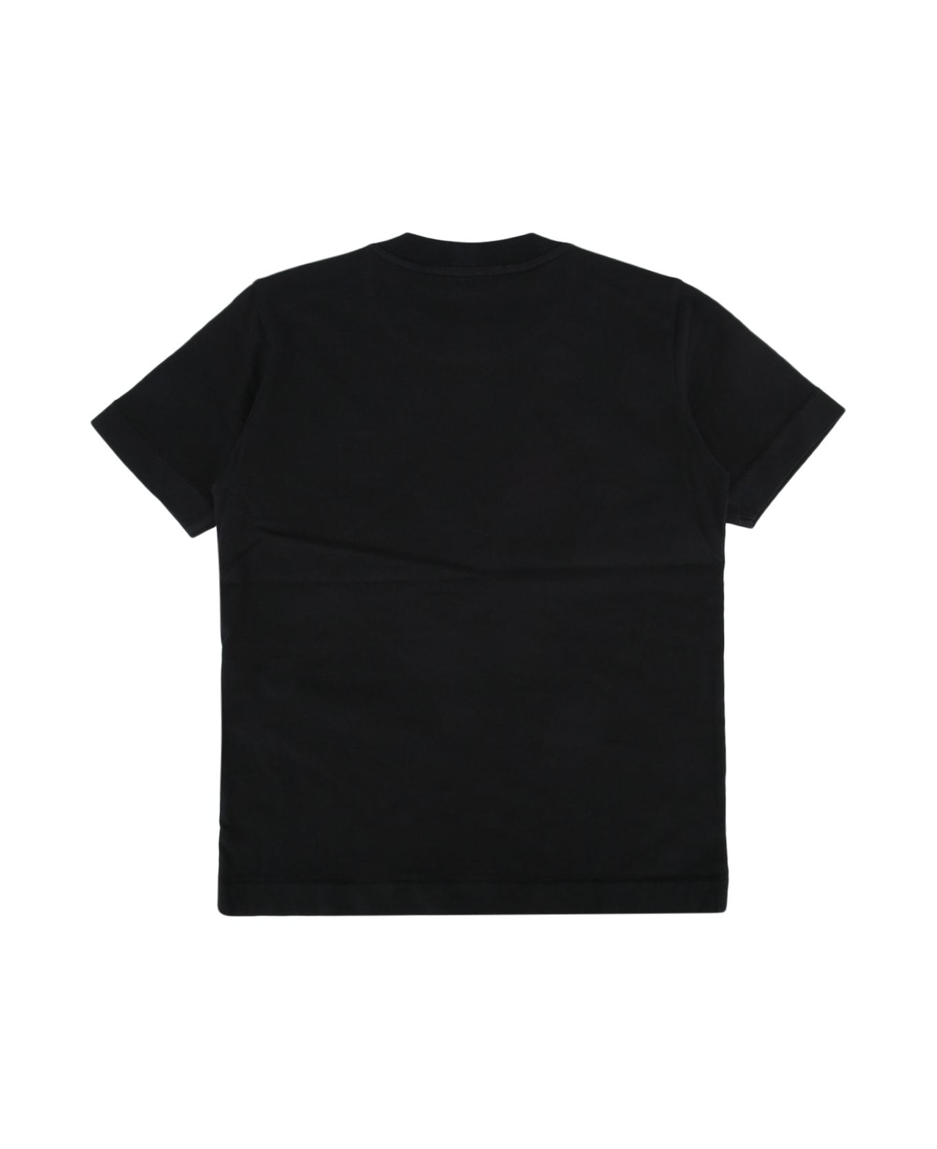 Stone Island Junior Compass-patch Crewneck T-shirt In Black