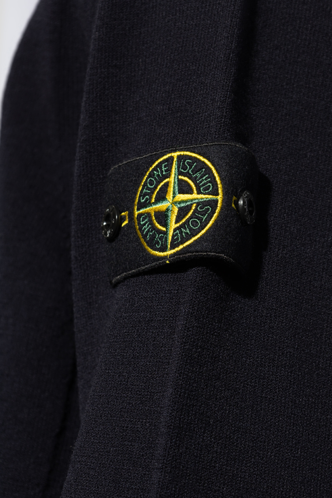 Stone Island Compass-motif Wool Sweatshirt In Blue