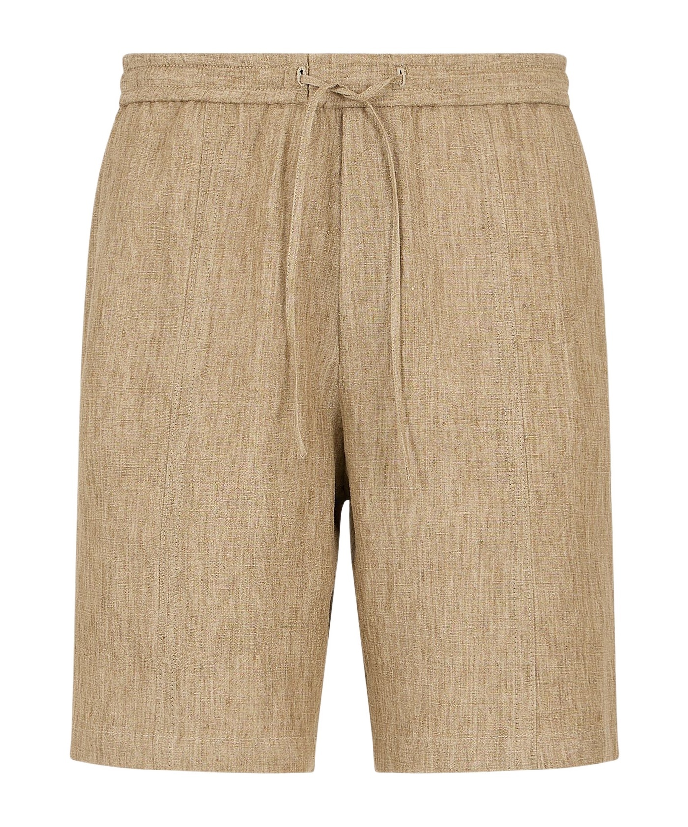 Emporio Armani Drawstring-waist Linen Shorts In Beige