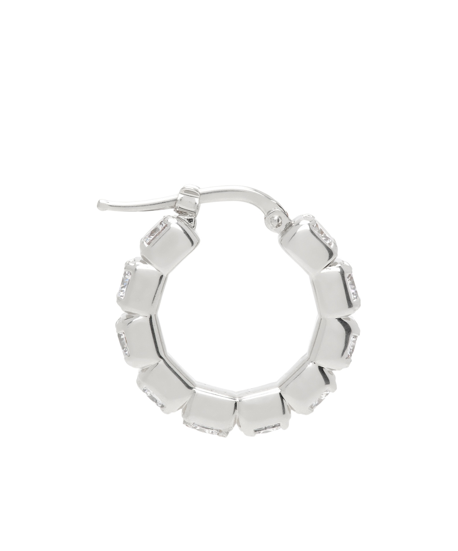 JIL SANDER ZIRCONIA-EMBELLISHED SINGLE HOOP EARRING 