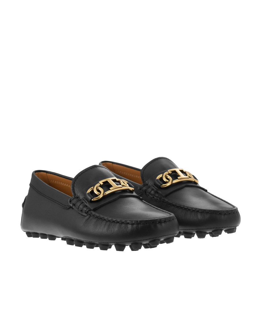 Tod's Leather Kate Gommino Driving Shoes In Black