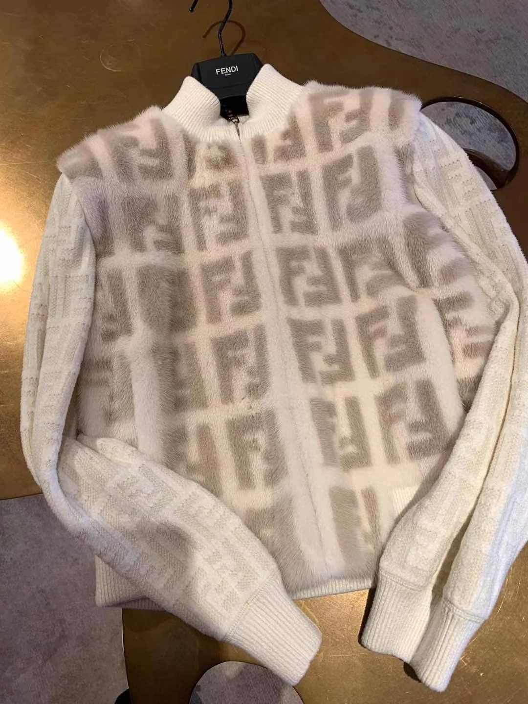 Fendi White Mink Bomber In Black
