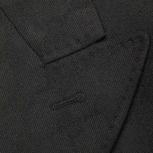 Gucci Gg-jacquard Wool Blazer In Black