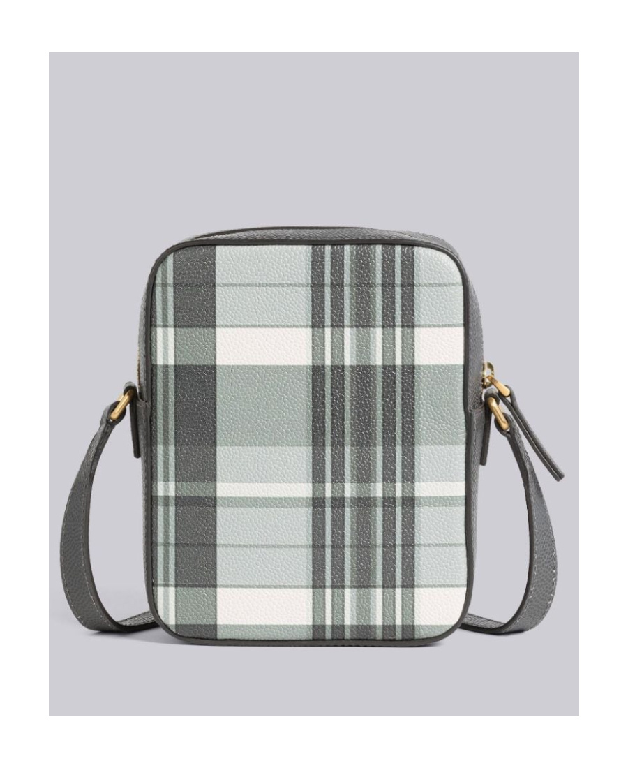 Thom Browne Check-print Messenger Bag In White