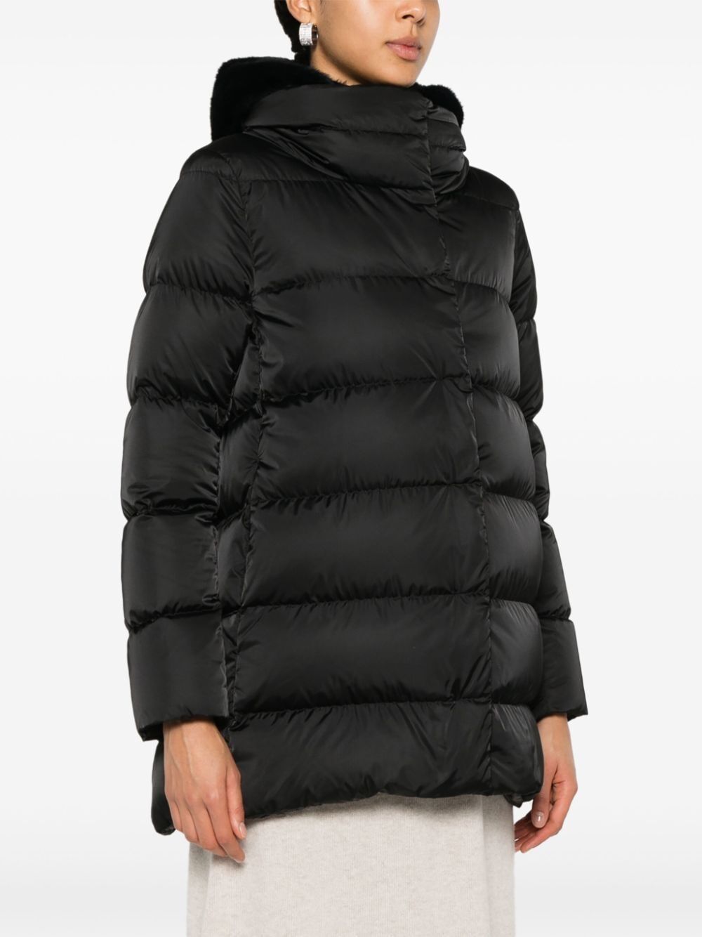 Herno Detachable-hood Padded Jacket In Black