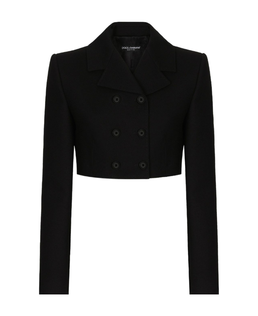 Dolce & Gabbana Short Double-breasted Suit Jacket In Black