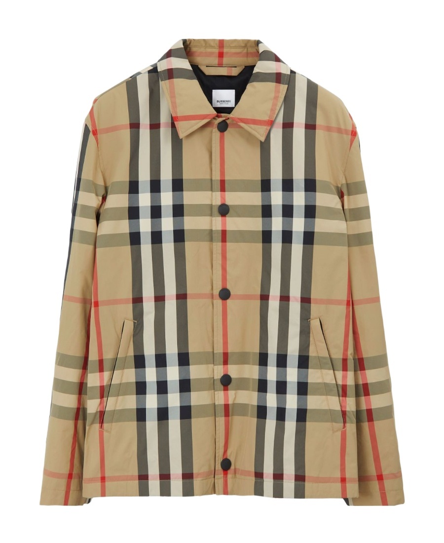 Burberry Check-pattern Shirt Jacket In Nude