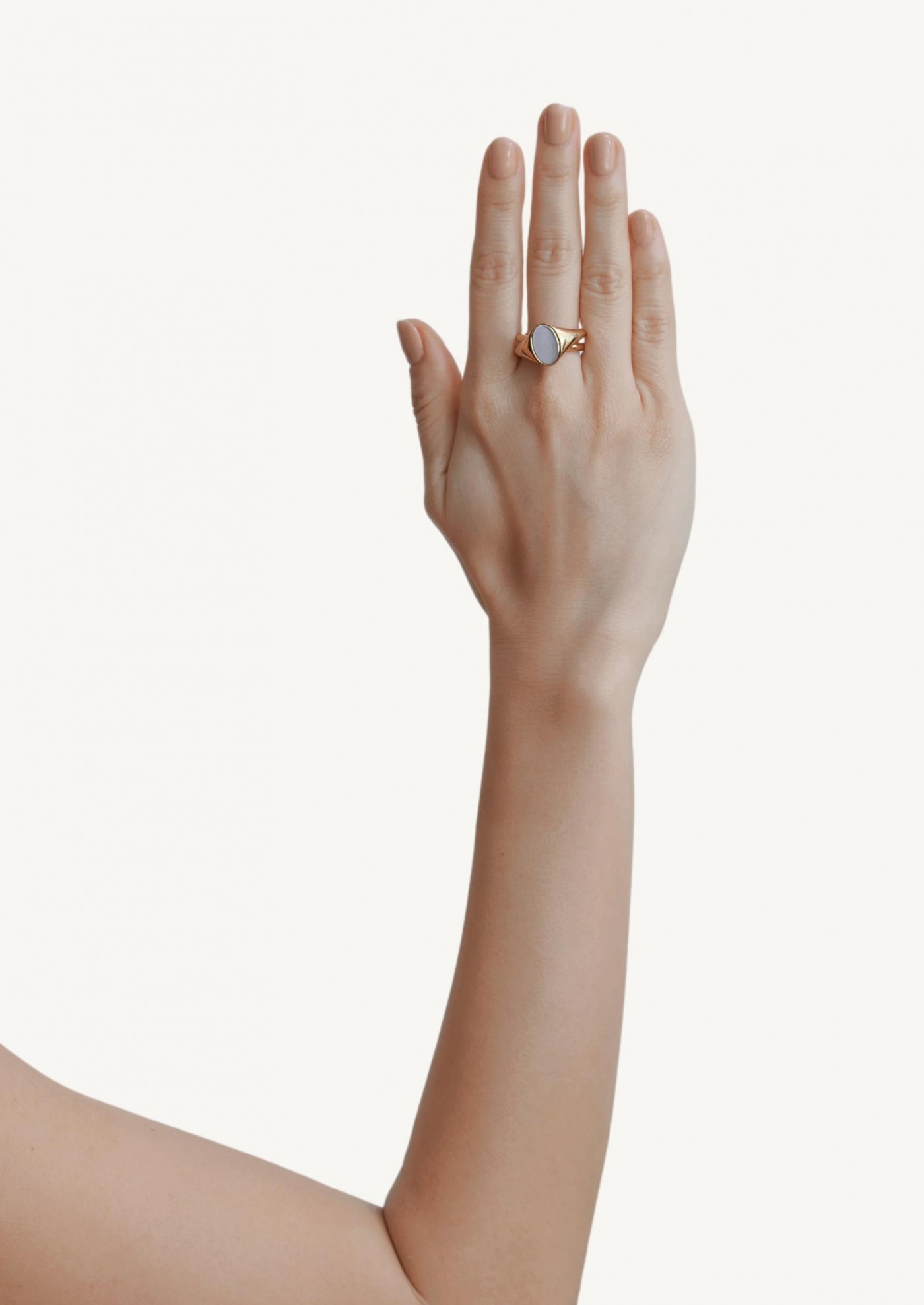 Charlotte Chesnais Polished Effect Ring In Yellow