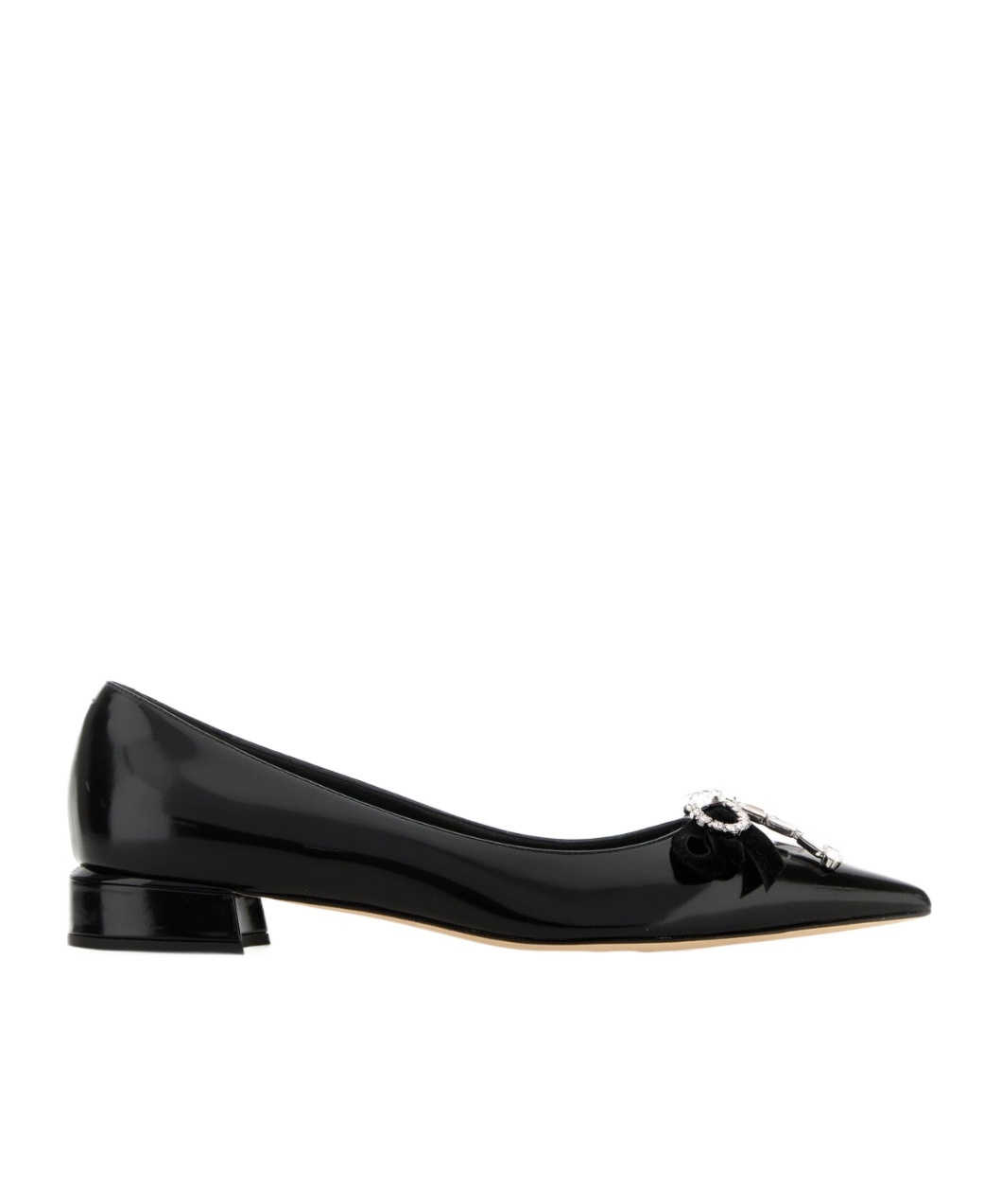 Jimmy Choo Auria Bow-detail Leather Ballet Flats In Black