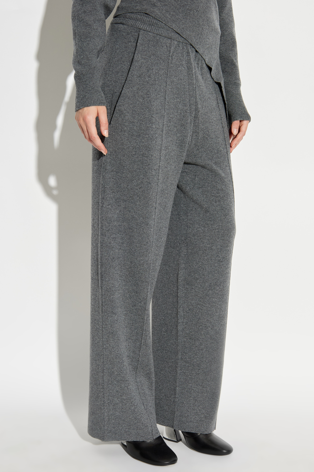 Lanvin Elastic-waistband Side-seam Trousers In Gray