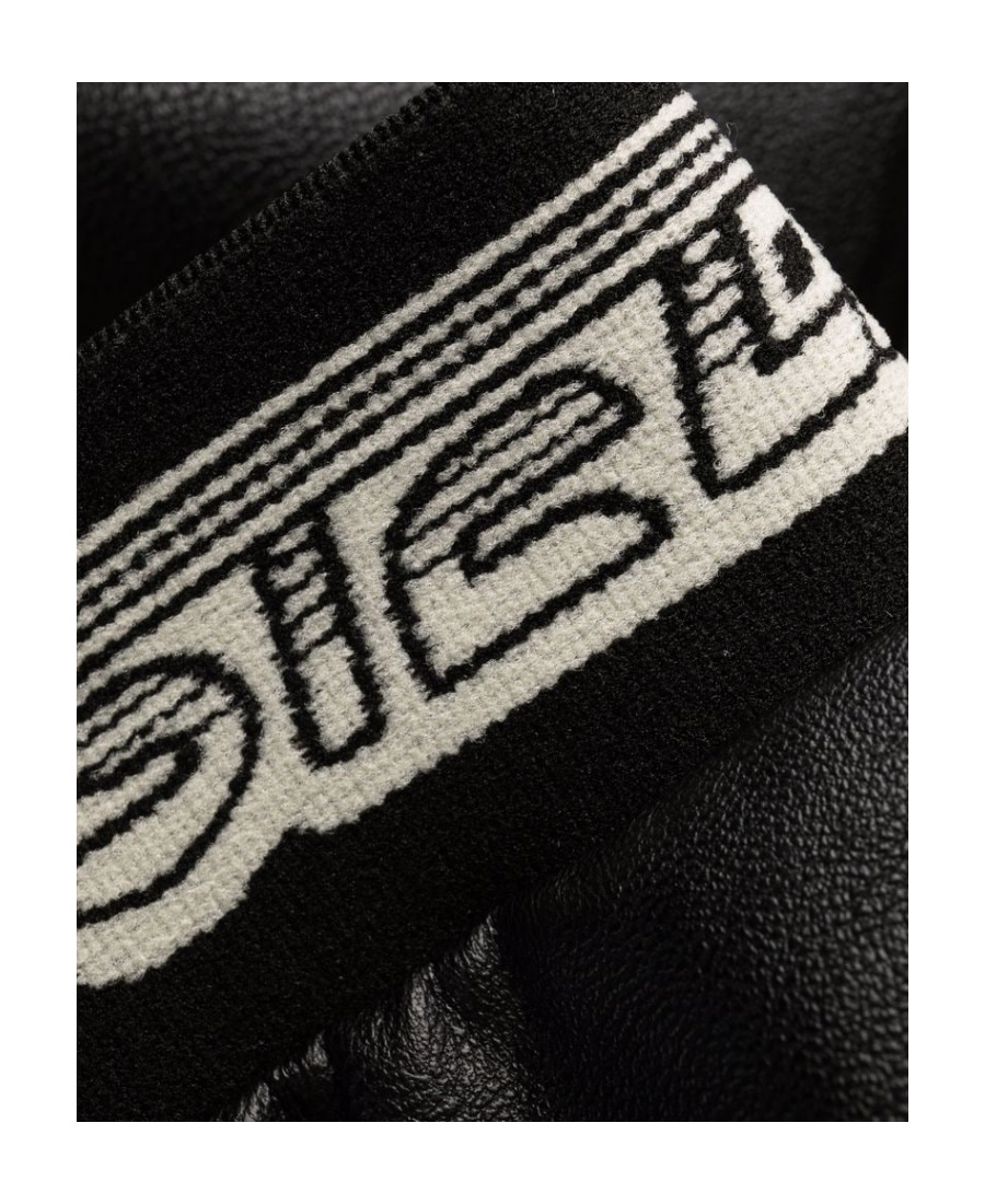 Stella Mccartney Logo-waistband Faux-leather Culottes In Black