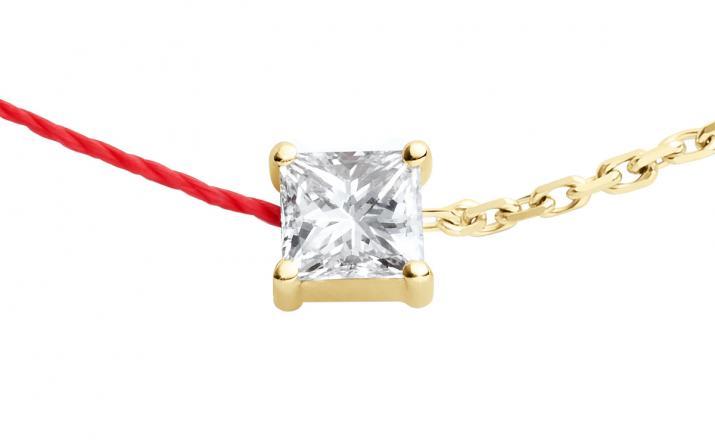 Redline Round Half-rope And Half-chain Bracelet In White