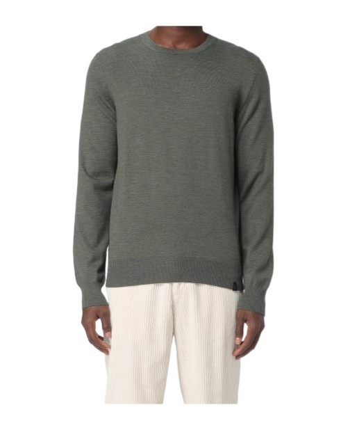 Fay Crew-neck Wool Sweater In Green