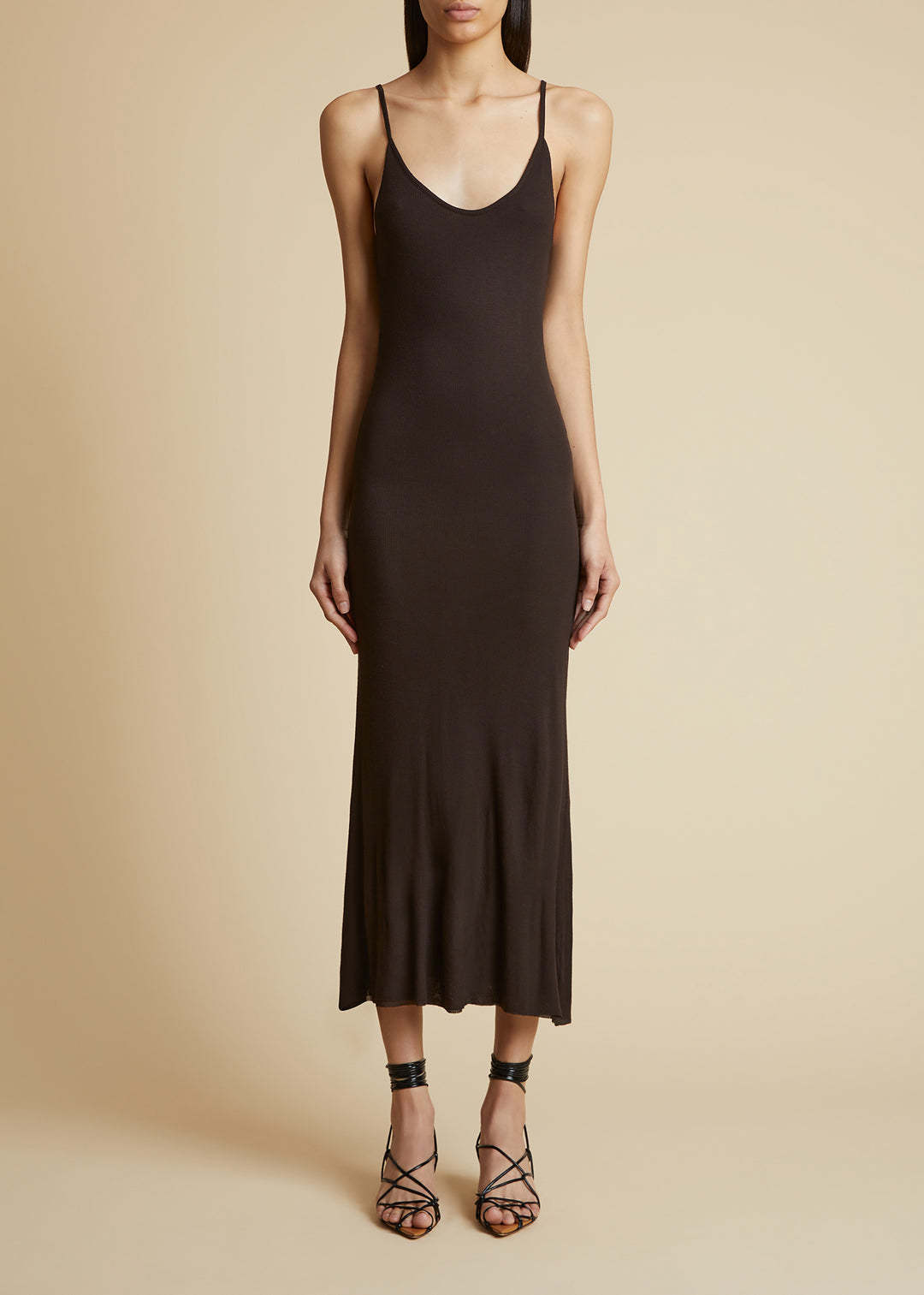 Khaite Leesal Midi Dress In Black
