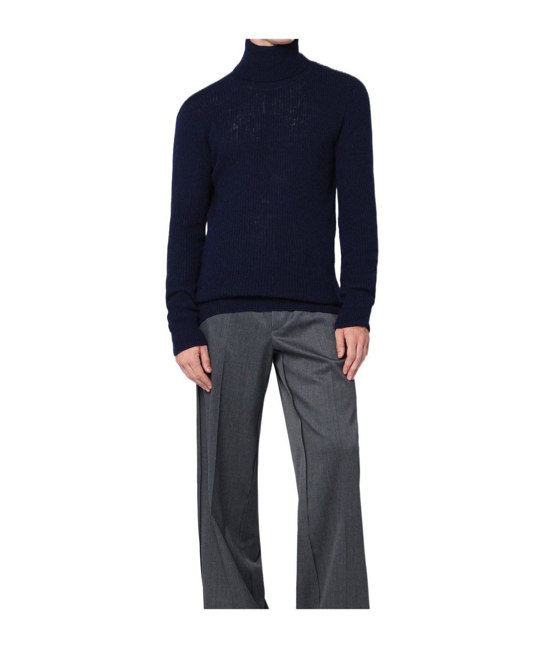 Dries Van Noten Ribbed Knit Turtleneck Sweater With Long Sleeves In Black