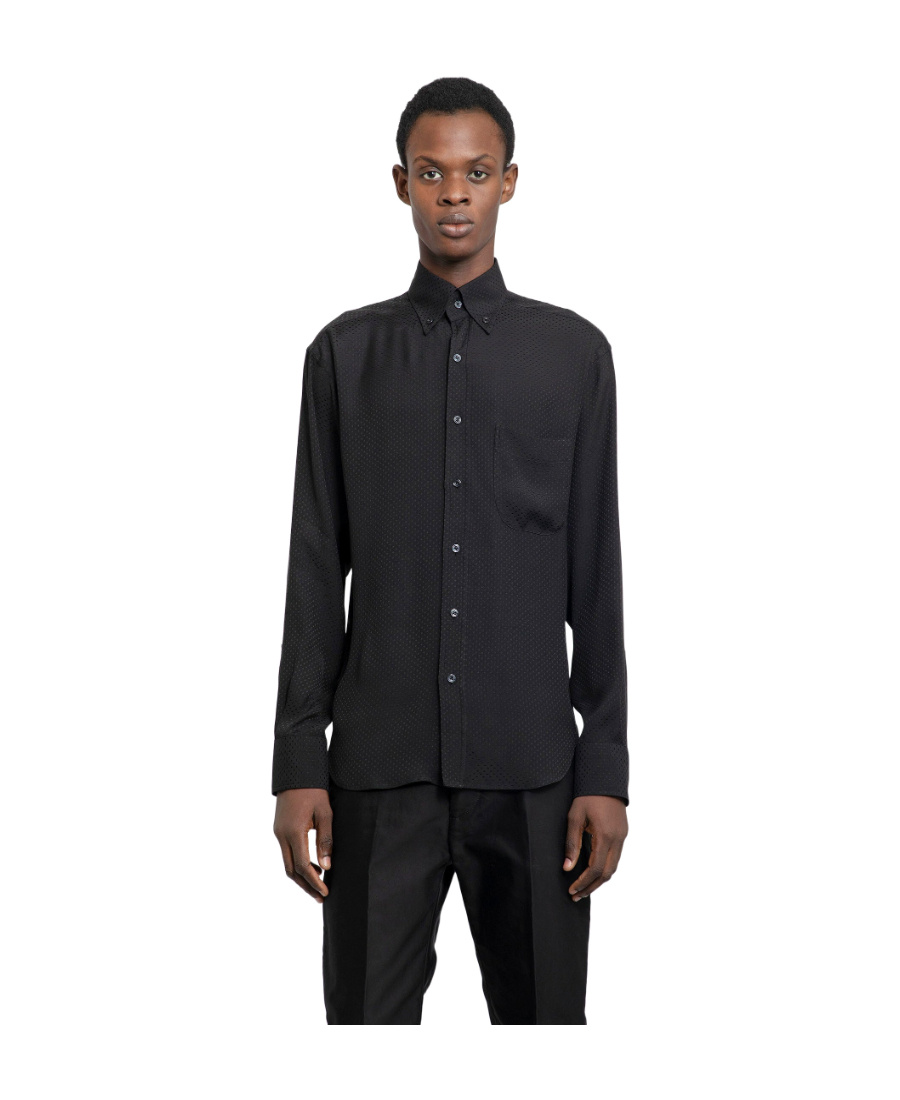 Tom Ford Long Sleeved Buttoned Shirt In Black