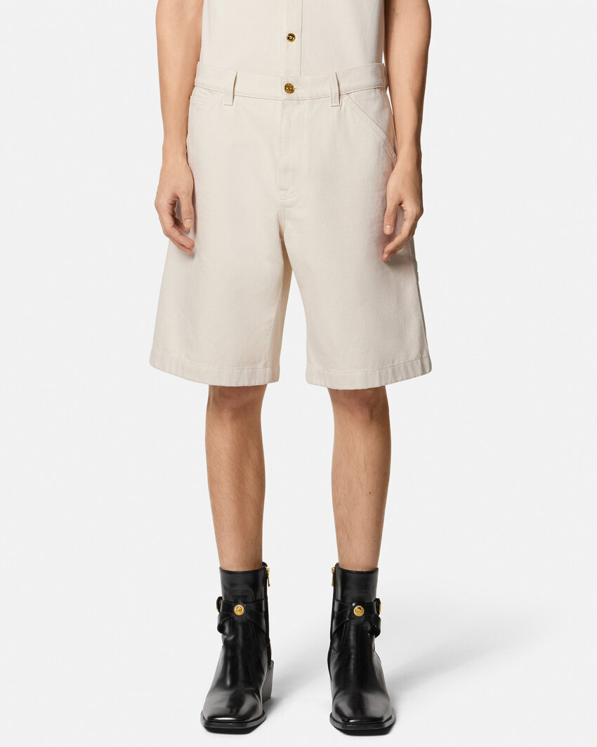 Versace Medusa Biggie Denim Cargo Shorts