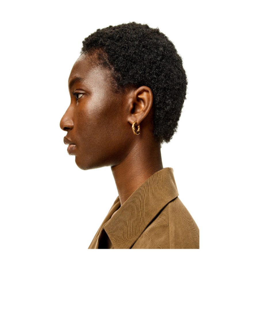 Loewe Trumpet Napapi Twisted Earrings In Yellow
