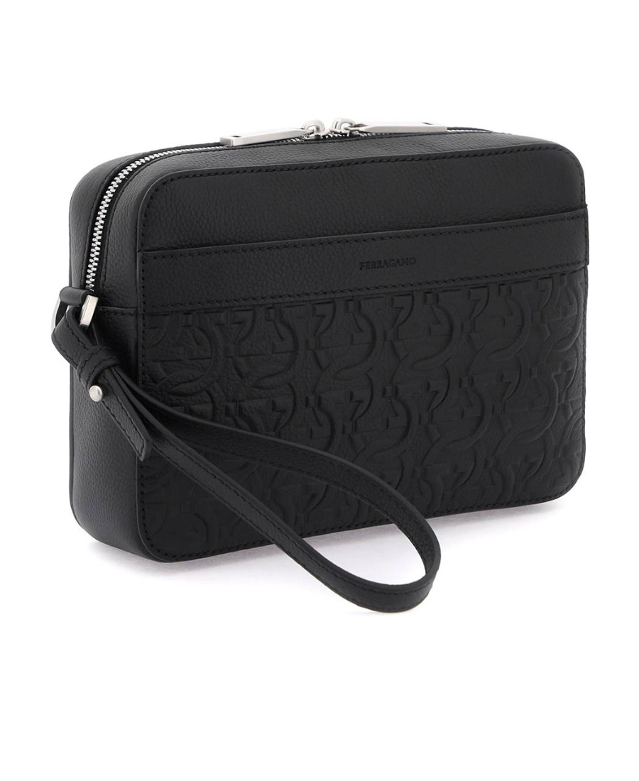 FERRAGAMO LOGO ZIPPER SHOULDER BAG