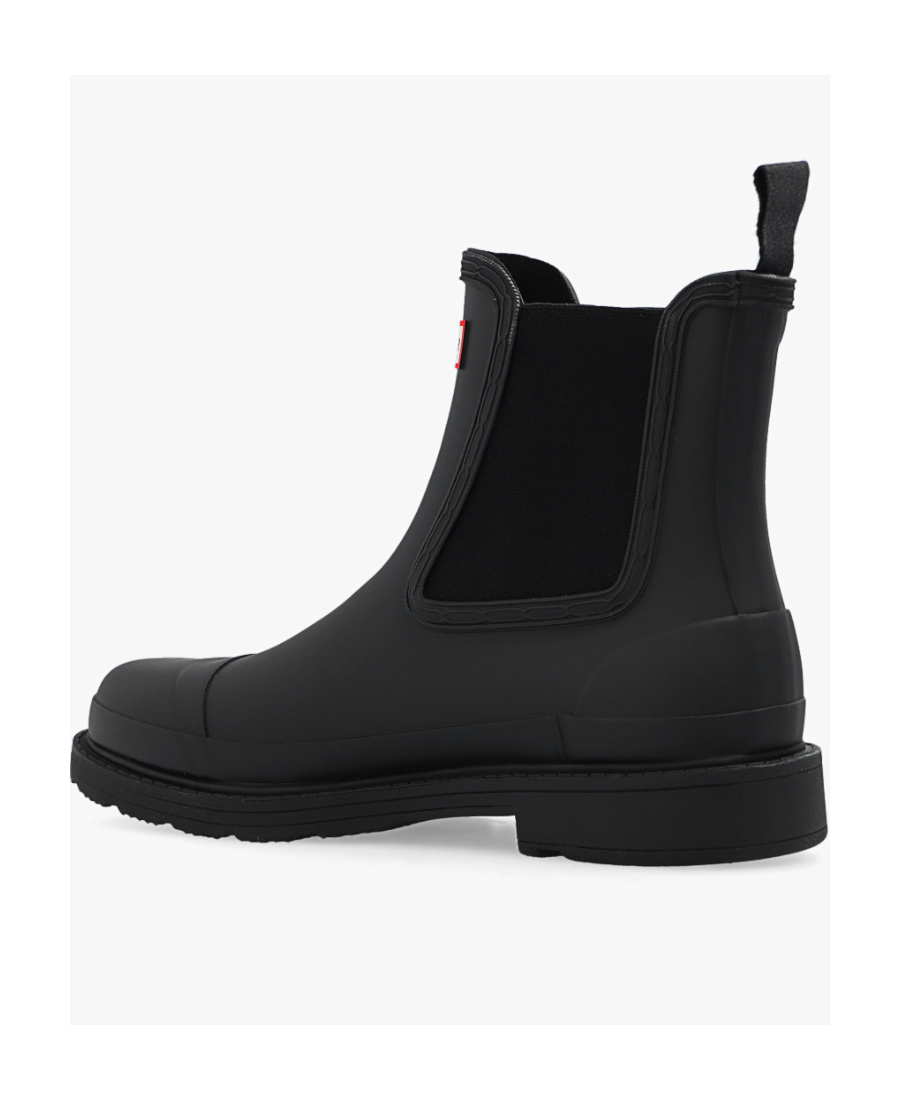 Hunter Commando Chelsea Ankle Boots In Black